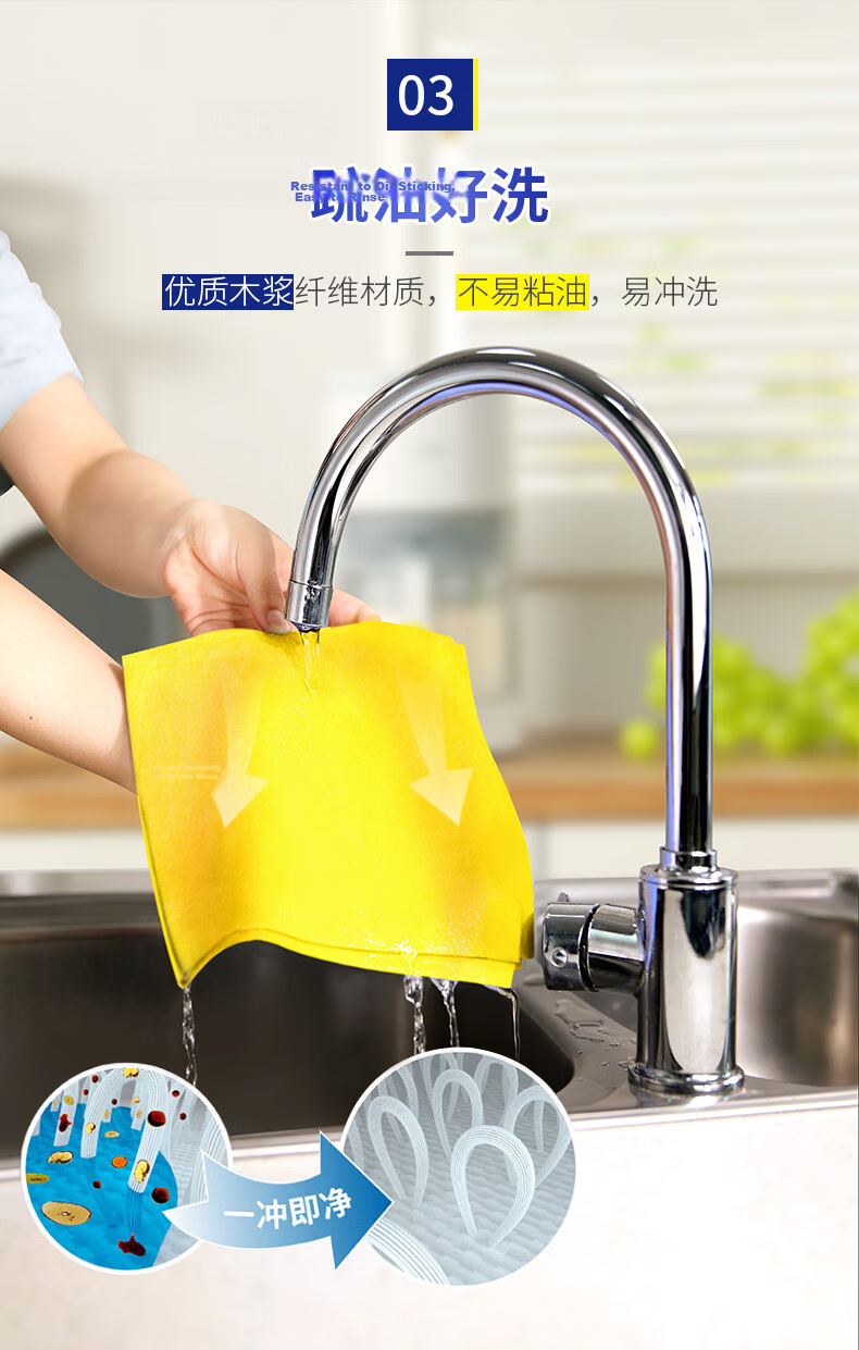 Yizhixuan 96 Diamond Grit Scouring Cloth 9cm x 4m Kitchen Dining Pot Scrubbing Dishwashing High-Efficiency Stain Removal Cleaning Cloth Roll 3