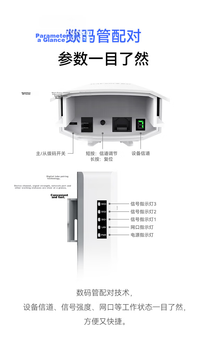Netcore W305 Elevator Wireless Bridge 500m Surveillance Camera Dedicated WiFi Point-to-Point Long-Distance Transmission Wireless AP Plug and Play 5