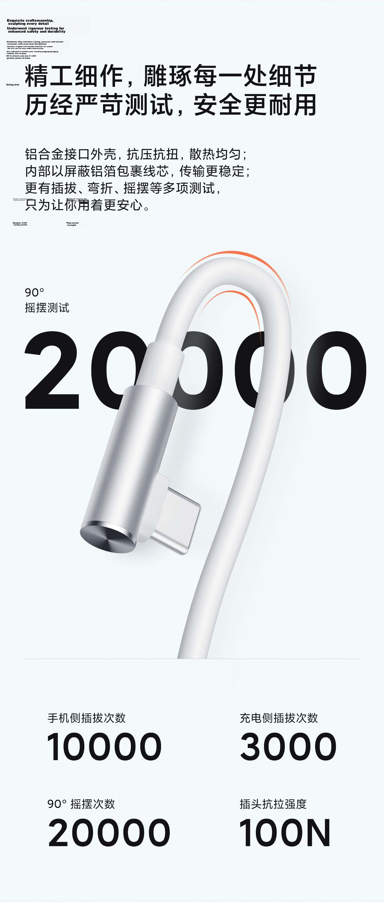 MI Original 6A L-Shaped Fast Charging Type-C Data Cable USB-C Charging Cable for MI 15 Redmi K90 Note 13 Smartphone and Gaming Console 5