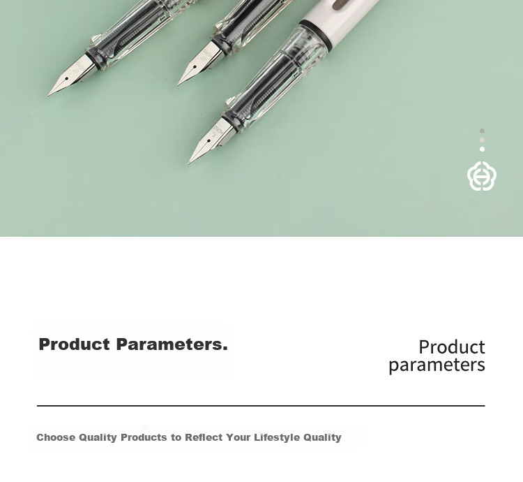 HERO Fountain Pen 359 Posture Correction EF Nib Thin and Thick Craft Student Calligraphy Pen with 6 Random Ink Cartridges Iridium Nib Signature Pen Morandi Deep Blue 4