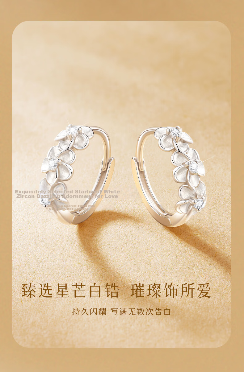 GLTEN Silver Ear Stud Earrings Pendant Women's 2026 New Luxury High-End Earrings Birthday Gift for Girlfriend Wife 5