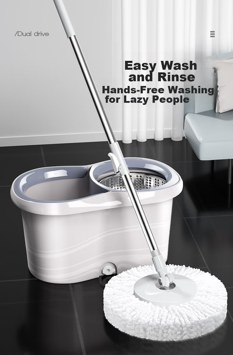 Baijiahaoshi Rotating Mop Replacement Heads 31cm Wide 3-Pack Universal Fiber Mop Pads Absorbent Floor Cleaning Cloths 1