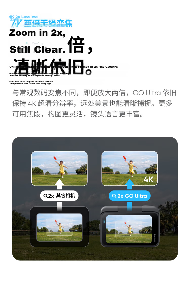 Insta360 GO Ultra Flagship Pocket Thumb Camera 4K Sports Camera Vlog Standard Kit Agile White 13