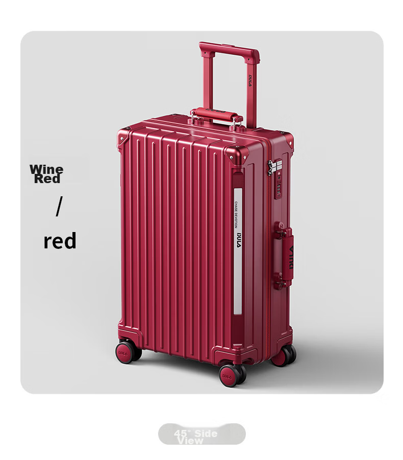 DULA Luggage, Stylish Multifunctional Suitcase with Cup Holder And USB Port, Travel Case with Password Lock, Trendy Black Rose Color, 20 Inches 35