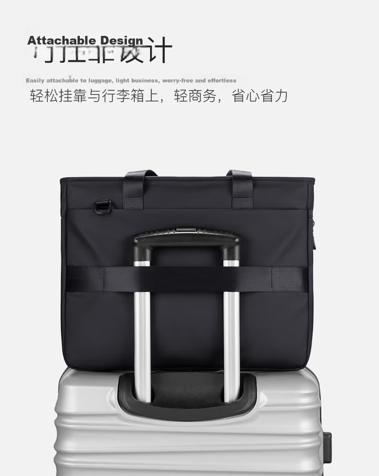 POLO Business Briefcase Expandable Men's Handbag 14/15.6 Inch Laptop Bag Shoulder Bag Gift for Boyfriend 15