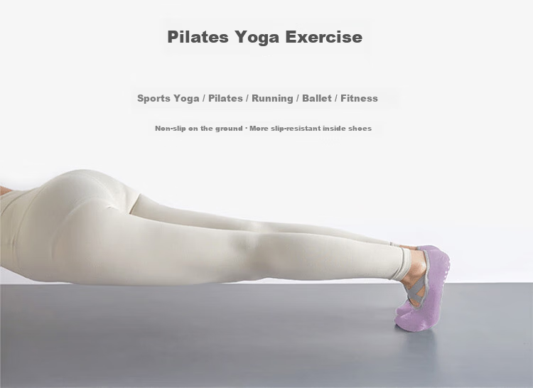 Duweike Yoga Socks Pilates Women's Spring Summer No-Show Anti-Slip Professional Sports Fitness Floor Socks Milk White + Gray 2 Pairs Set 4