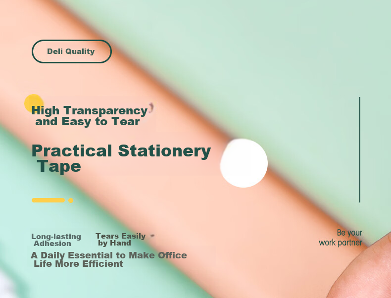 Deli Easy Tear Transparent Tape 18mm*30y High Adhesive Small Tape School Essential Study Supplies Error Correction Student Stationery 8 Rolls/Tube Office Supplies 30065 1