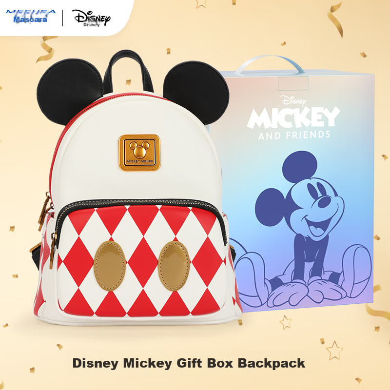 Disney Mickey Backpack for Women Shoulder Bag Gift Box Birthday Present