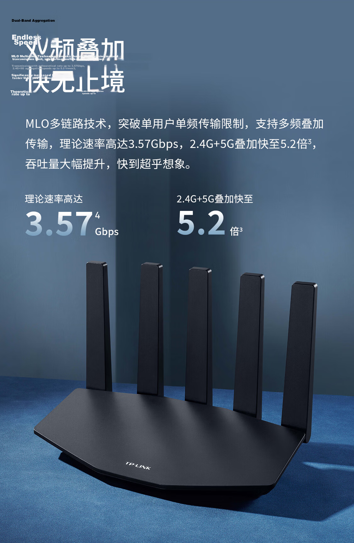 TP-LINK BE6400 5G WiFi7 Gigabit Dual-Band Home Router 2.4G WiFi6 Wireless 2.5G Port Game Acceleration 7DR6450 5