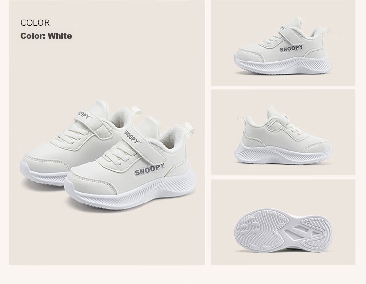 SNOOPY Kids Sneakers Children's Sports Shoes Boys and Girls White Soft Sole Casual Running Shoes Autumn 2891 White Size 26 21