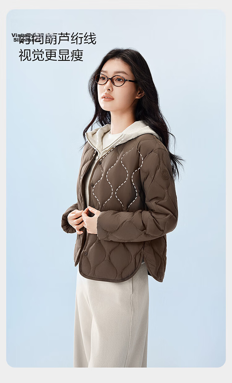 Bosideng Women's Spring and Autumn 90% Down Lightweight V-Neck Slim Short Casual Jacket Gift Mall Same Style 11