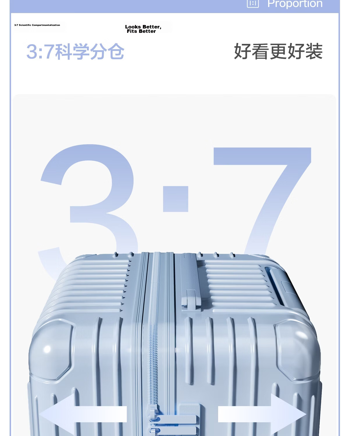 HLA Large Capacity Luggage Men's Trolley Case Women's Short Trip Suitcase Sturdy Carry-On Password Lock Ice Mist Blue 26 Inch 6