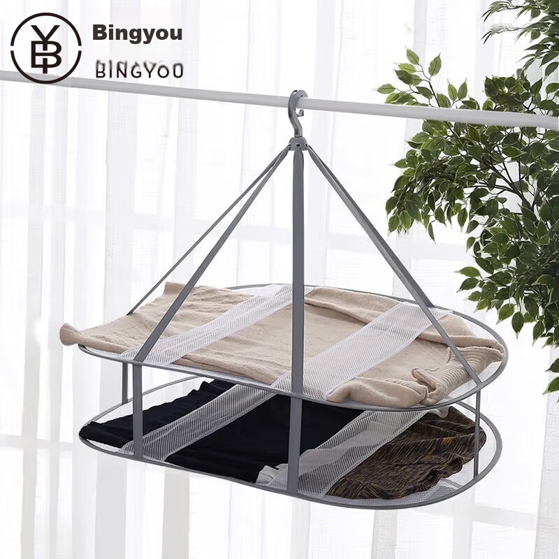 Bingyou Clothes Drying Net Laundry Basket Sweater Wool Plush Garment Drying Net Flat Mesh Foldable Clothes Hanger Drying Basket Special for Sweaters