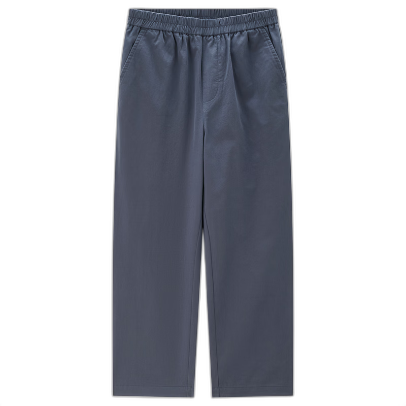 Giordano Women's Pants, New Summer 2026 Style, Pure Cotton Elastic Waist, Lightweight Casual Seven-Point Straight-Leg Trousers, 05425315