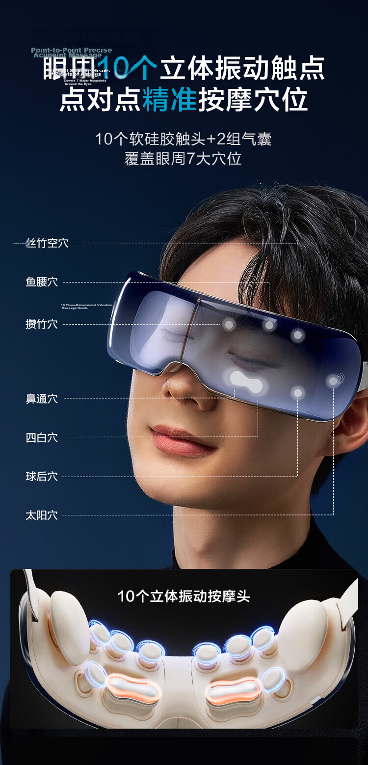 JD Jingzao Smart Eye Massager E7 Pro Vibration + Airbag Massage Visual Heat Eye Mask Eye Care Massager Birthday Gift for Elders Mom Girlfriend 5