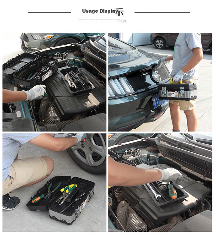 GREENER Flagship 20-inch Stainless Steel Toolbox Electrician Metal Portable Large Capacity Full Set Multifunctional Double Layer 15
