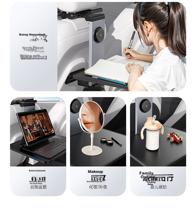 BASEUS Car Backseat Foldable Laptop Table Multifunctional Car Office Dining Tray with Phone Holder 10
