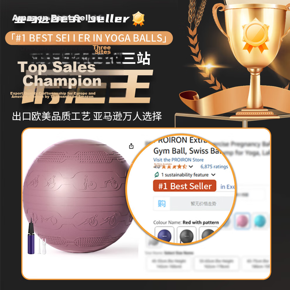 PROIRON Puli'ai Yoga Ball for Pregnant Women's Pelvic Floor Muscles, Baby Squatting, Infant Sensory Integration Training, Large Dragon Ball 65cm Blue 1
