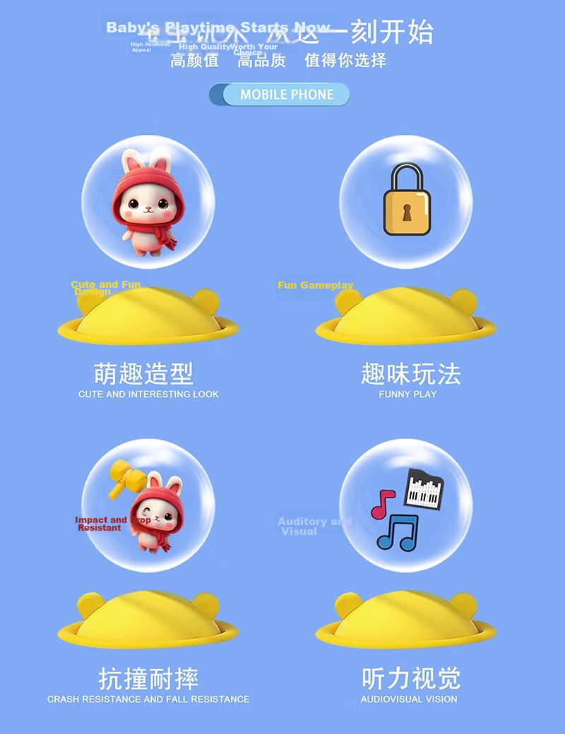 COOKSS Kids Educational Toy Phone for Babies 1-3 Years Old Realistic Phone Birthday Gift for Boys and Girls 1