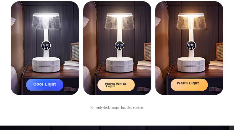 ZIDENG Smart Voice Control Desk Lamp USB Power Strip Socket Bedroom Luxury Voice-Activated Bedside Dormitory Lamp 9