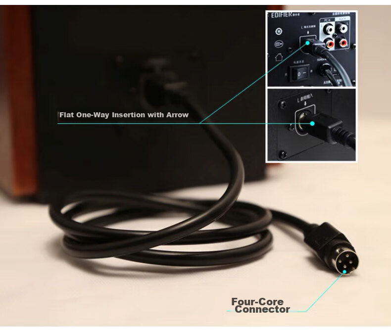 Beishan Sparrow Extension Cable for Edifier and HiVi Main and Auxiliary Speakers 2.0 Four-Core Speaker Cable D100 Bluetooth Speaker Cable 3m ZFYX02 7