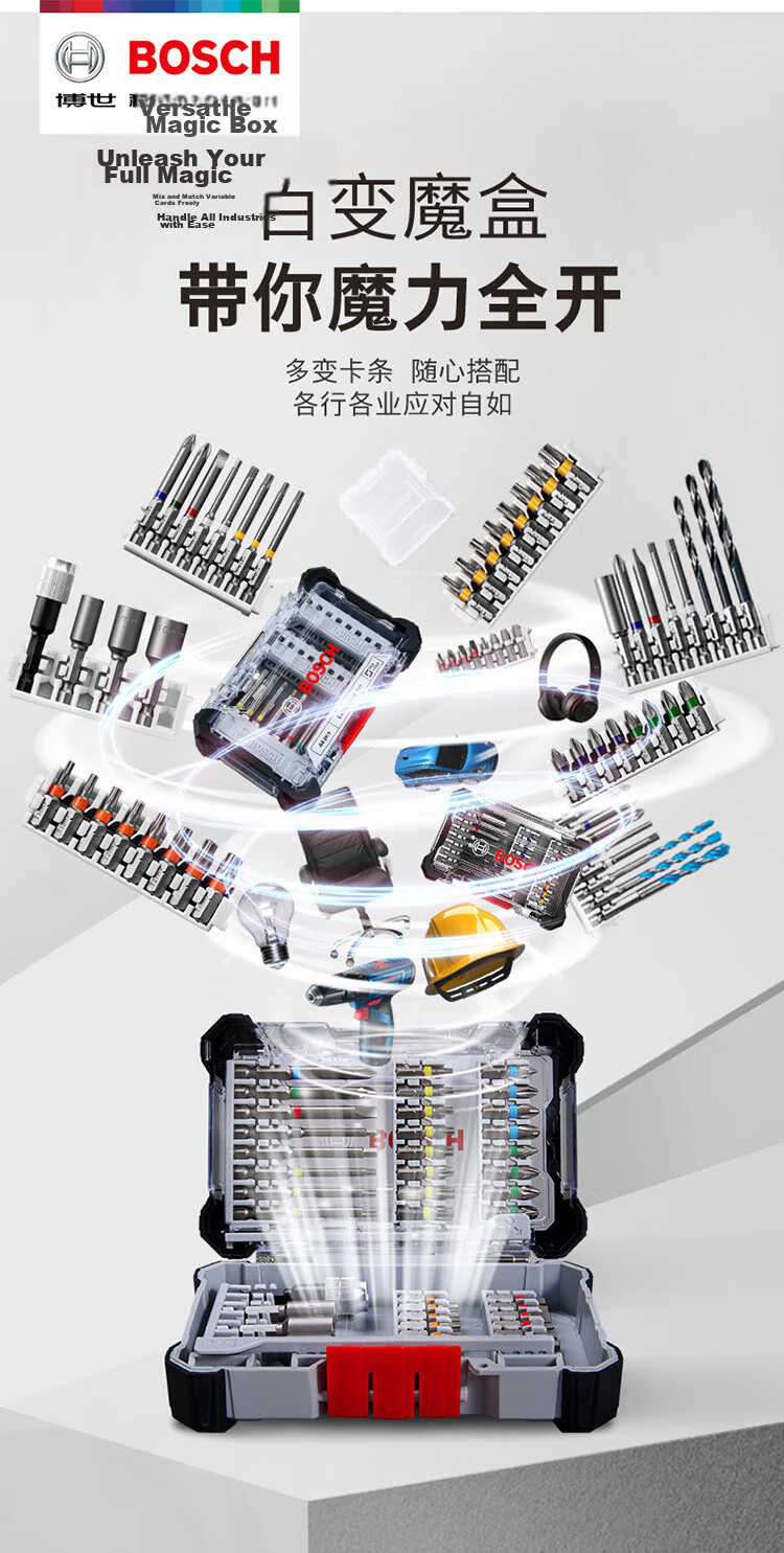 Bosch Bosch Flathead and Phillips Metalworking Drill Bits Electrical Repair Toy Disassembly 20-Piece Magic Box Bit Set 2