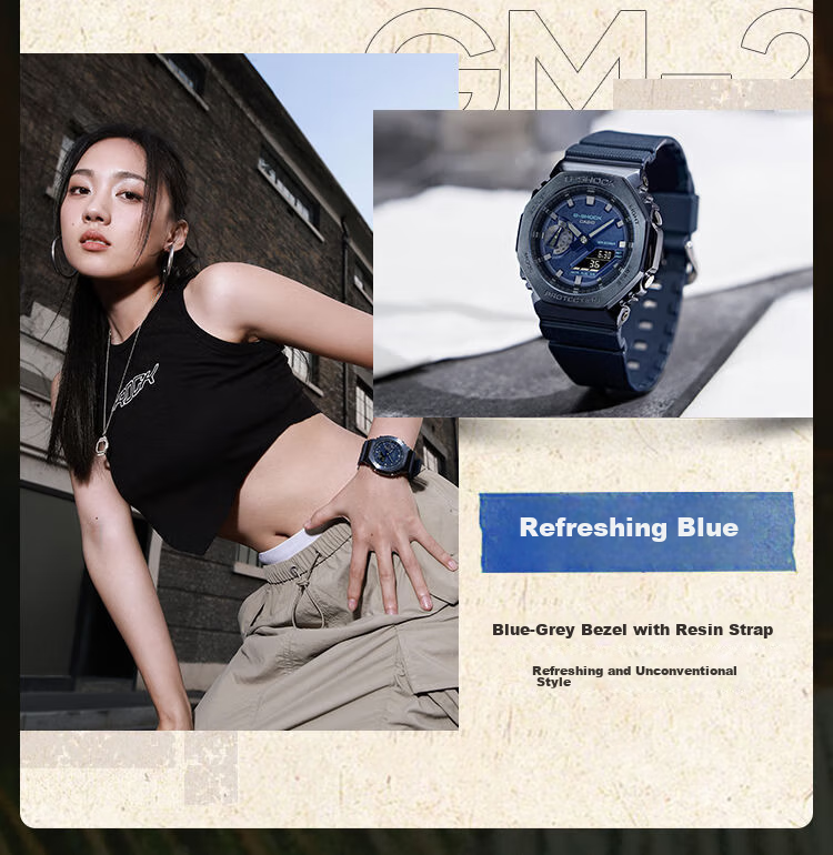 Casio Men's G-SHOCK Watch, Hachioji Shock-Resistant Sports Digital Watch, Japanese/Korean Style, Gift for Boyfriend, GM-2100B 8