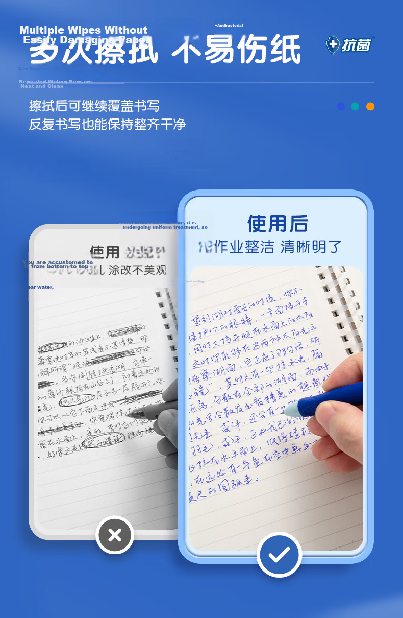 M&G Stationery, Erasable Gel Pen, Pull-Cap Full Needle Tube Crystal Blue Ink Pen 0.5mm, Elementary School Student Thermal Friction Signature Pen, 12 Pens/box AKP18217B2 8