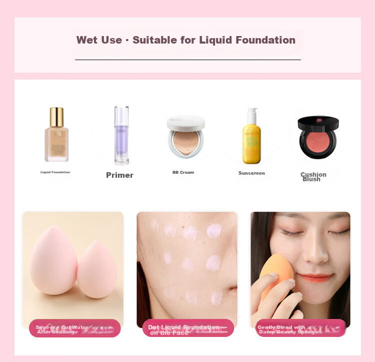 LiQing Double-Sided Flocked Loose Powder Puff Compact Powder Puff [Thin Round Shape, 3 Pieces] Replacement Setting Makeup Powder Puff 11