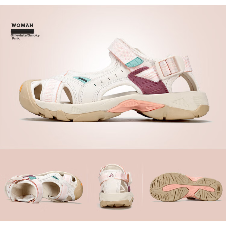 HUMTTO Summer Beach Sandals, Hole Shoes, Outdoor Hiking, Stream Tracing, Closed-Toe Sports Sandals for Women, Beige/dark Green, Size 35 13