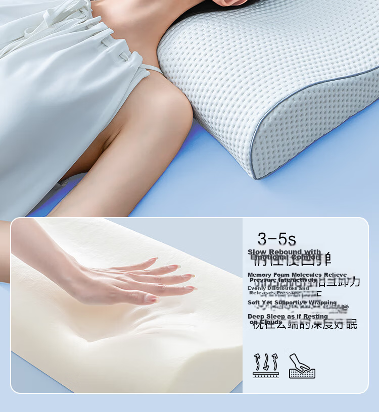 JD Jingzao Z Wave Wave Pillow Pro Aerospace Non-Temperature Sensitive Slow Rebound Antibacterial Memory Foam Pillow Large Size 40*60cm 11