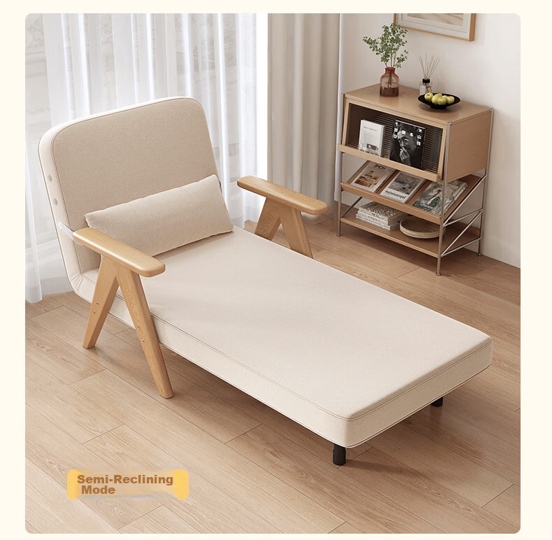 LUOSEN Removable Washable Fabric Single Sofa Bed Nordic Small Apartment Foldable Simple Multifunctional Dual-Use Sofa 80cm 5