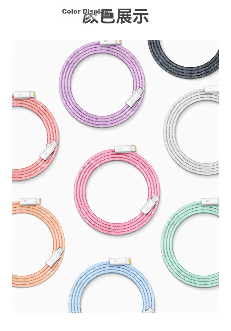 BASEUS Apple Data Cable Fast Charging Cord Compatible with IPhone 14/13/12 Pro Max/XR/Xs/11/8, IPad Pro/Air 2, Car Charger, 2 Meters, Gray And Blue 17