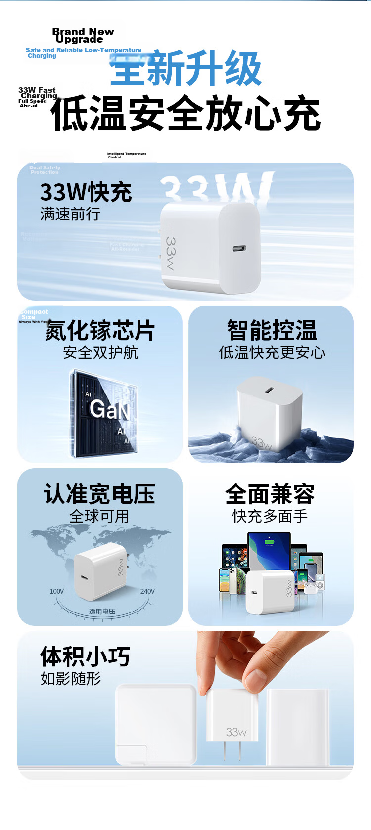 JD Original Apple Charger 33W/30W GaN Set with 60W Charging Cable, IPhone Fast Charging Adapter Compatible with 20W, Suitable for Apple 17/16, Huawei, Xiaomi, Honor 3