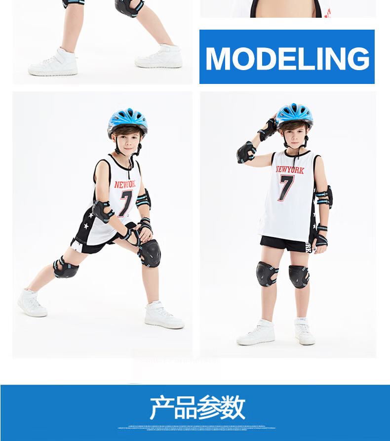 Duweike Roller Skating Protective Gear Professional Children And Adults Knee Pads Elbow Pads Palm Guards Six-Piece Set for Land Surfing And Ice Skating, Big Sea Turtle L 5