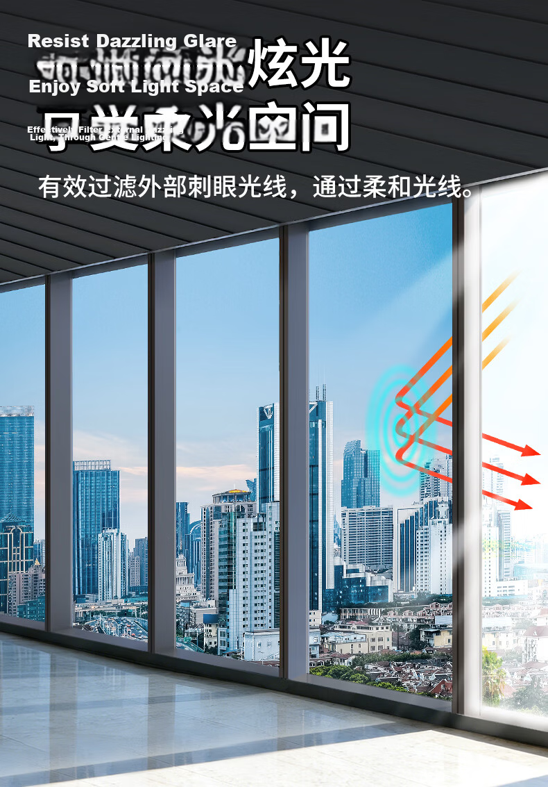 Modouyu Glass Sun Protection Heat Insulation Film, Diamond Silver, 0.6*2 Meters, Privacy Window, One-Way Transparent Glass, Light-Blocking Film 3
