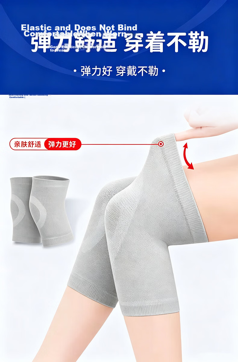 CRALVKOIN Summer Knee Support Warm Arthritis Cold Legs Meniscus Injury Air Conditioning Room Thin Knee Brace for Men and Women 5