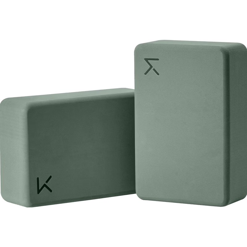 Keep Yoga Bricks, Assisted Stretching, Matte, Stable and Non-slip, Yoga Dance, EVA Eco-friendly Material, Light Green, Set of Two