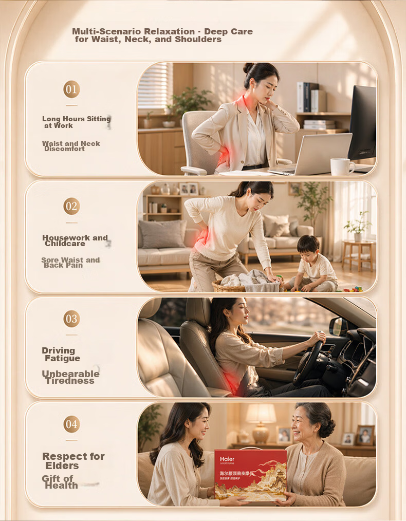 Haier Cervical Massager Waist Massager Massage Pillow Neck Shoulder Back Massage Cushion Leg Full Body HHZ-Y602Z-Pro Gift for Elders Teachers' Day 4