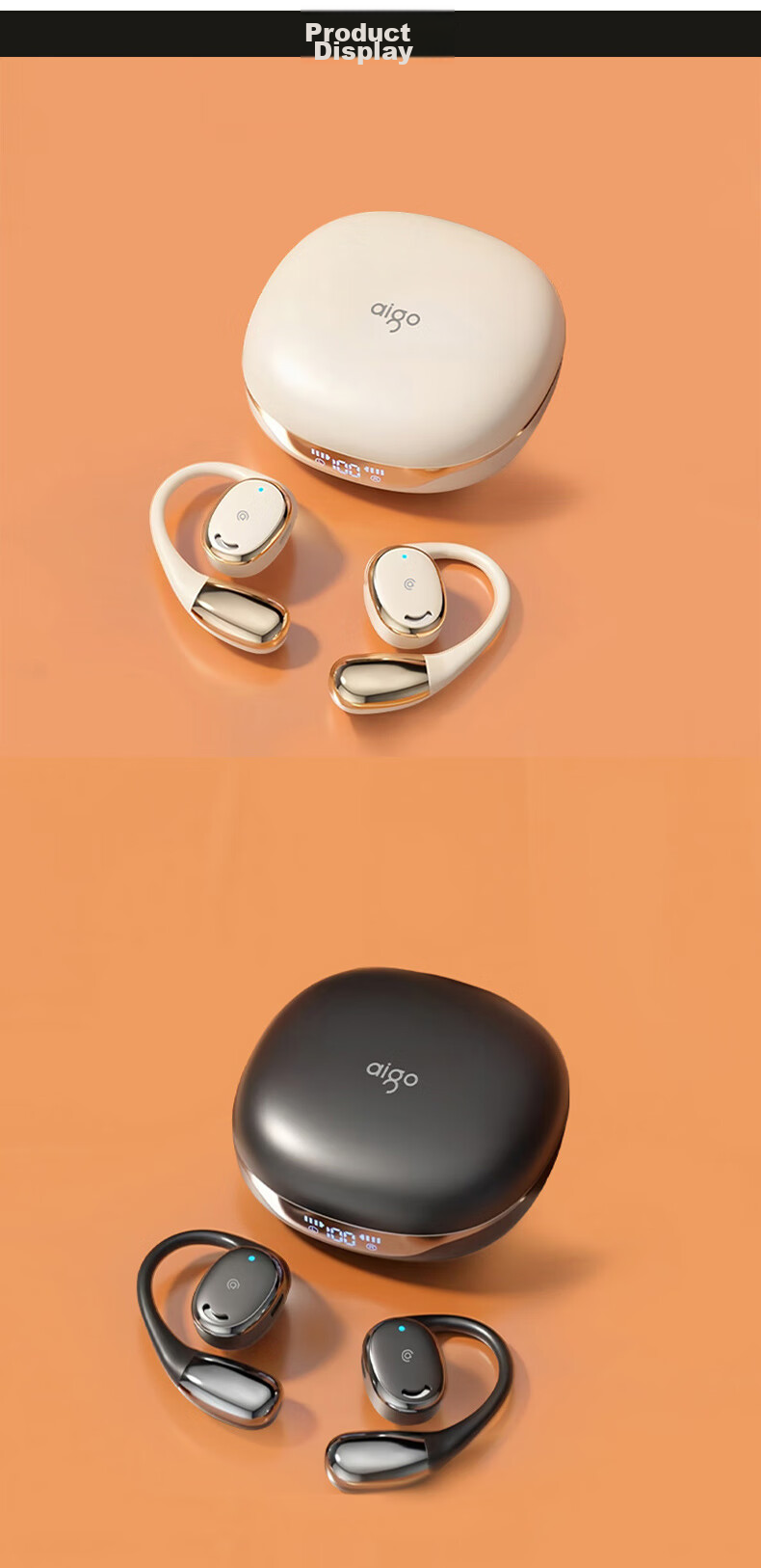 Aigo Bluetooth Bone Conduction Open-Ear Wireless Earphones SJ275 Black 11