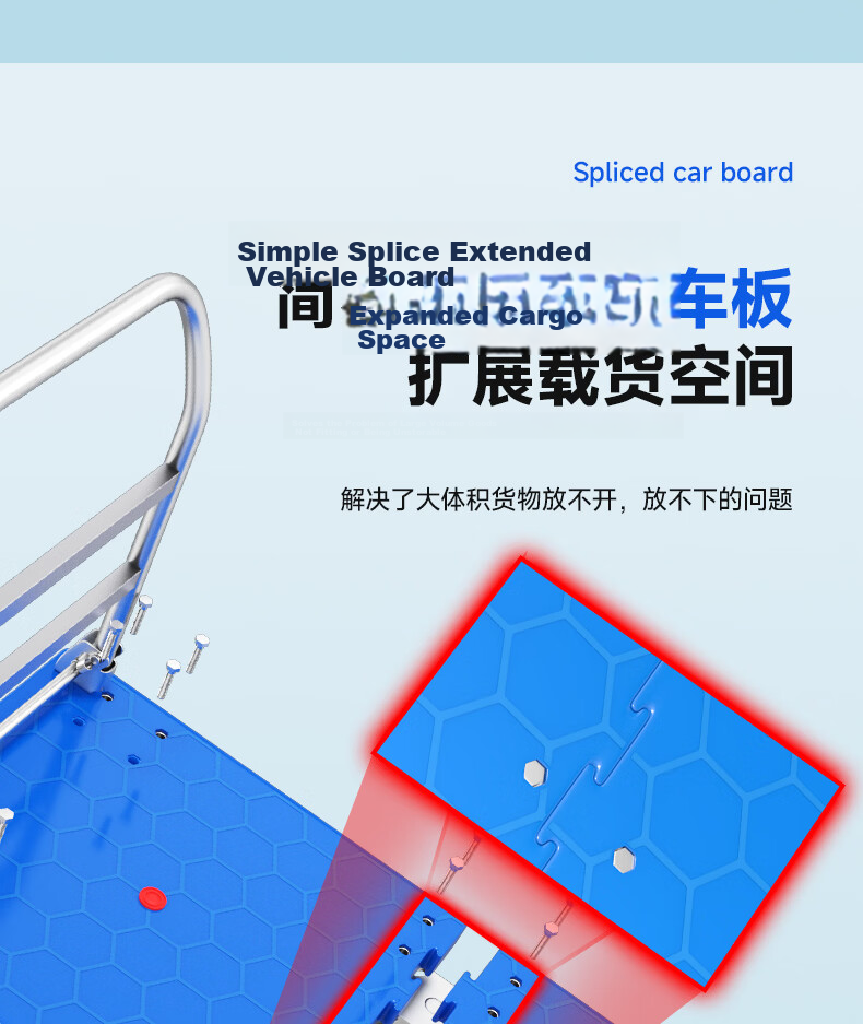 Haojiaju Folding Flatbed Hand Truck, 90*60cm, 1000 Jin Capacity, Four-Corner Anti-Collision, 5-Inch Quiet Wheels, Business Gray, Jingdong Express Delivery, Invoicing, Factory Warehouse Cargo Transport Trolley 6
