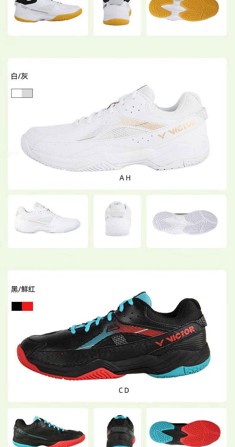 VICTOR Badminton Shoes A170II Second Generation for Men And Women, Wear-Resistant Breathable Sports Shoes, White And Gray, Size 42 14