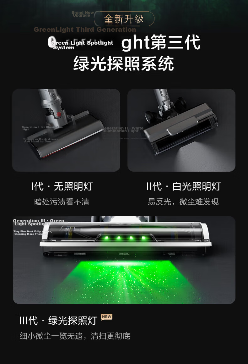 Midea Cordless Vacuum Cleaner Q7 Handheld Vacuum, Green Light Dust Indicator, Car-Mounted High Suction Power, Dust Mite Removal, Cat And Dog Hair Pet Vacuum [Anti-Tangle] 8
