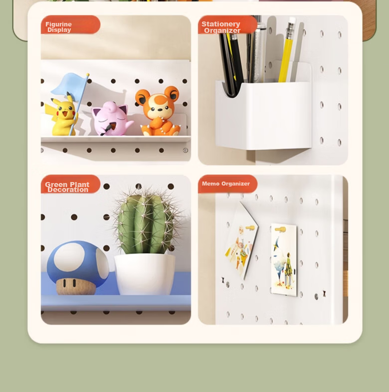 XIAOJIANGCAI Desktop Storage Rack, Office Desk Bookshelf, Simple Multi-Layer Desk Organizer for Students, Three-Tier Pegboard Cabinet, 60cm 9