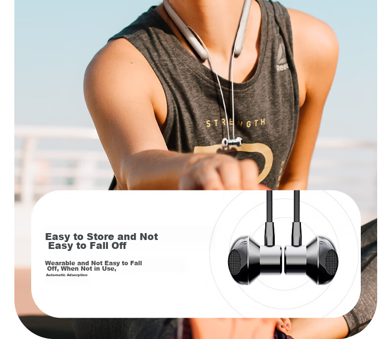Aigo Sports Bluetooth Neckband, Bluetooth 5.4, Neck-Hanging Style, Ultra-Long Standby Time, Durable Drop-Resistant, Suitable for Apple, Xiaomi, OPPO, Long Battery Life, WP01 Gray And Black 16