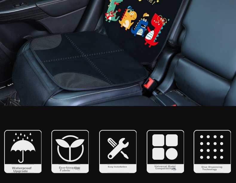 Digalun Car Child Safety Seat Anti-Wear Pad ISOFIX Universal Britax Thickened Non-Slip Protective Mat Creative Cute Cartoon Dinosaur 2