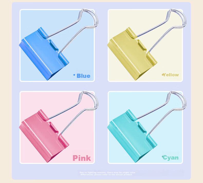 Youbili Long Tail Clips, Colorful Binder Clips, Metal Clips, Phoenix Tail Clips, File Clips, Butterfly Clips, Small Clips, Office Supplies, Document Fixing Clips, 25mm 48 Pieces/tube, 4054 4