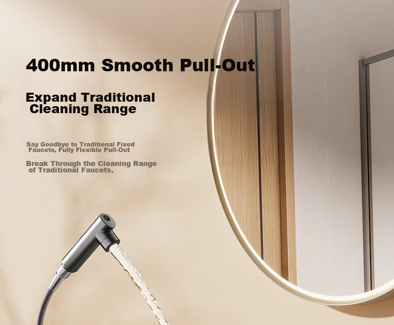JOMOO Bathroom Basin Faucet Dual Control Hot and Cold Water Lift Pull-Out Gunmetal Gray 32399 Upgrade 23