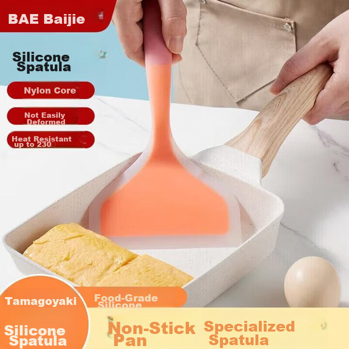 Baijie Silicone Pancake Spatula Tamagoyaki Turner Crepe Spatula Jianbing Tool Pancake Spatula