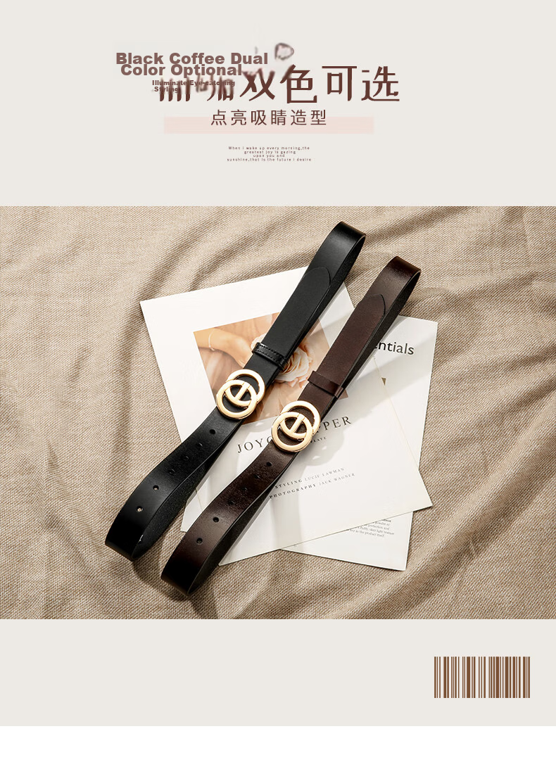 CARTELO Ladies' Leather Belt, Decorative Thin Strap, Fashionable Casual Versatile Gift for Girlfriend 3